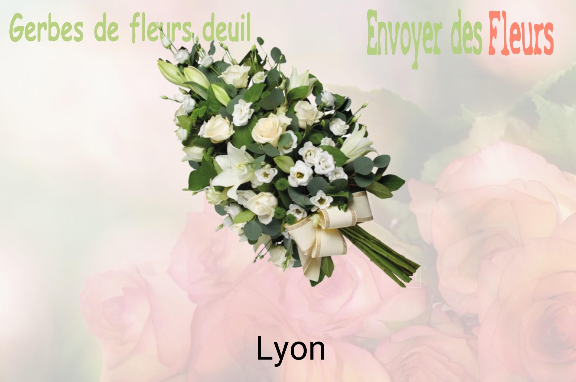 Gerbe de fleurs de deuil livrée à Lyon